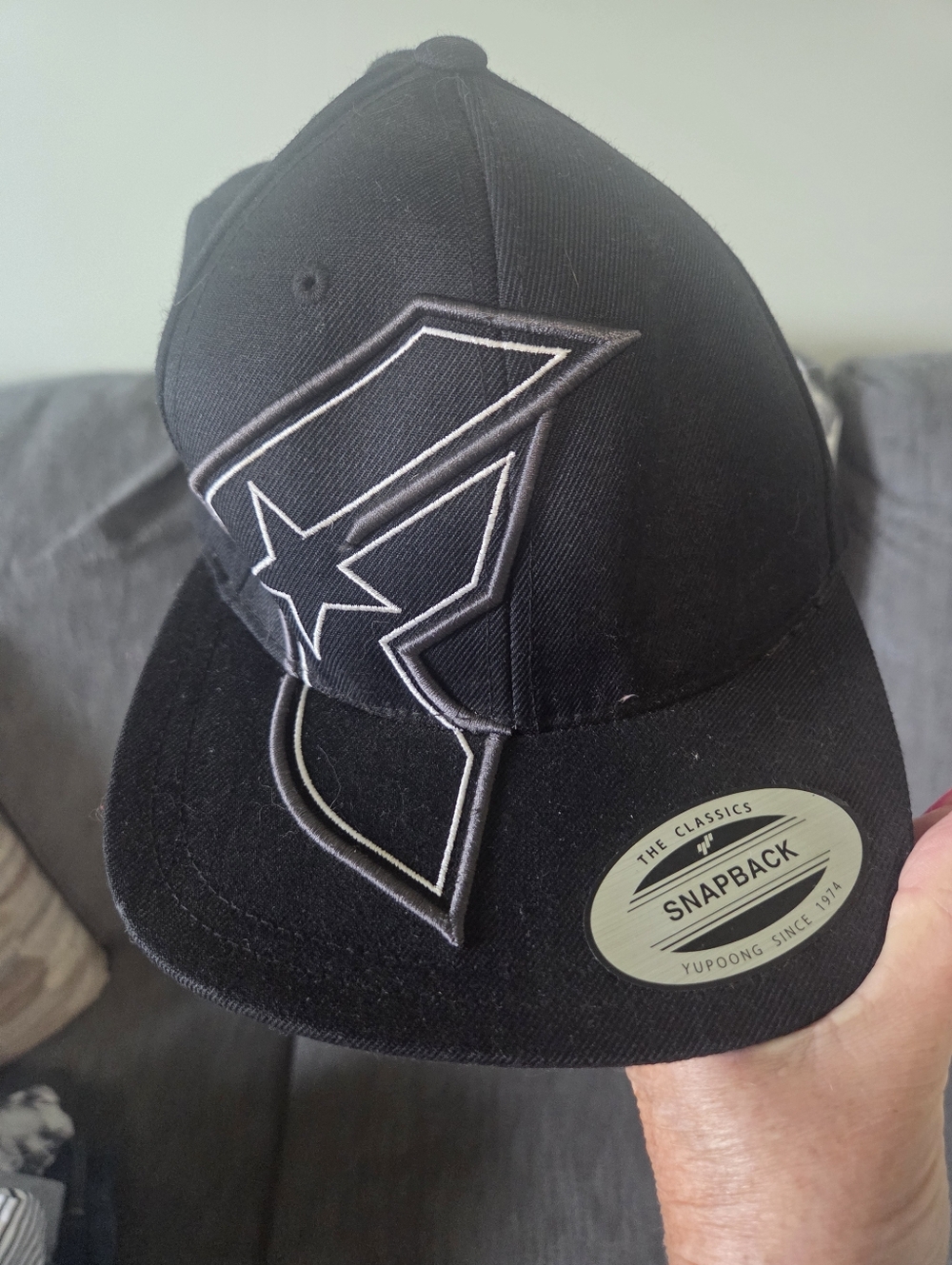 Famous Stars & Straps Black Snapback Hat with White-Trim Logo